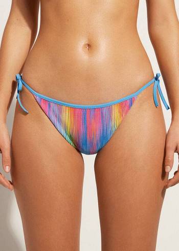 Women's Calzedonia Pleated String Maiorca Bikini Bottoms Multicolor | IE1511YU