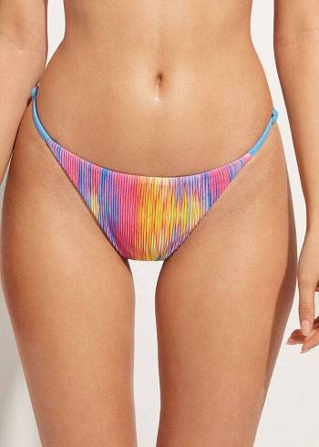 Women's Calzedonia Pleated Thong Maiorca Bikini Bottoms Multicolor | IE1512UT