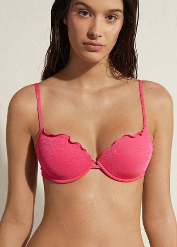 Women's Calzedonia Push Up Formentera Bikini Tops Pink | IE1941ZG