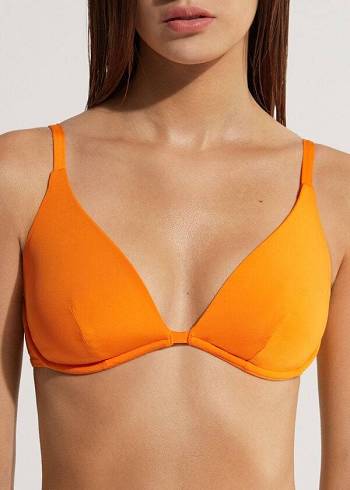 Women's Calzedonia Push Up Indonesia Eco Bikini Tops Orange | IE1949WY