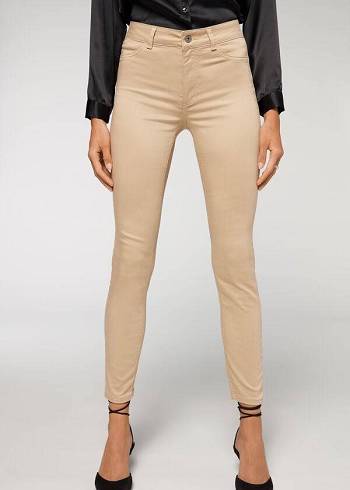 Women's Calzedonia Push-up and soft touch Jeans Beige | IE2606YU