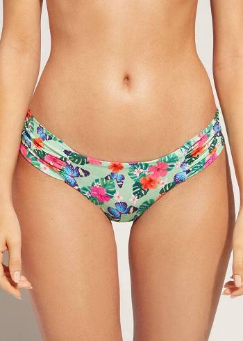 Women's Calzedonia Ruffled Brazilian Malibu Bikini Bottoms Multicolor | IE1529BC