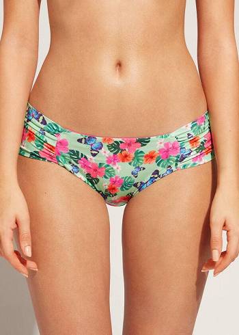 Women's Calzedonia Ruffled Malibu Bikini Bottoms Multicolor | IE1531MA