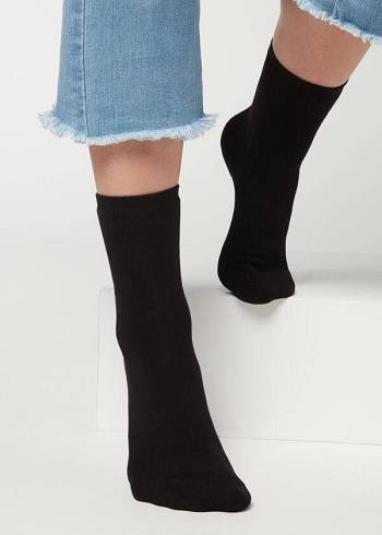 Women's Calzedonia Short Cotton Thermal Short Socks Black | IE2490KI