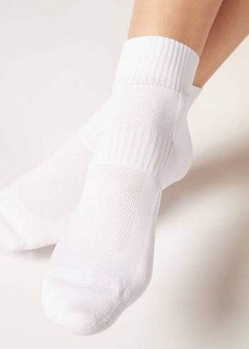 Women's Calzedonia Short Sport Short Socks White | IE2519GL