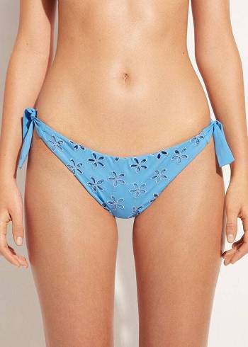 Women's Calzedonia Side Tie Brazilian Corfù Bikini Bottoms Blue | IE1559WY