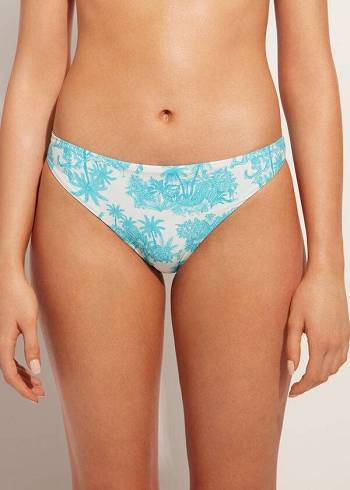 Women's Calzedonia Sorrento Bikini Bottoms Blue | IE1575KI