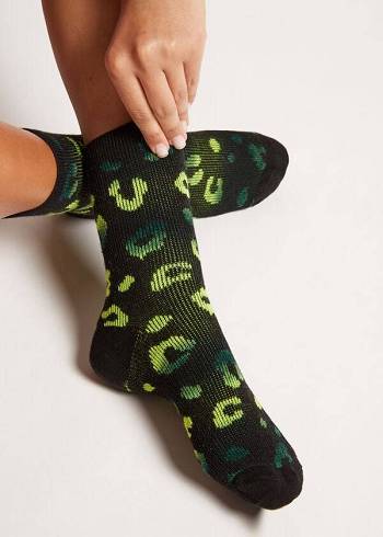 Women's Calzedonia Spotted Cashmere Short Socks Black / Green | IE2538CE