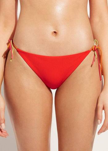 Women's Calzedonia String Berlino Bikini Bottoms Red | IE1580VD