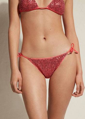 Women's Calzedonia String Cannes Bikini Bottoms Pink | IE1587RW