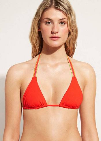 Women's Calzedonia String Triangle Berlino Bikini Tops Red | IE1971BC