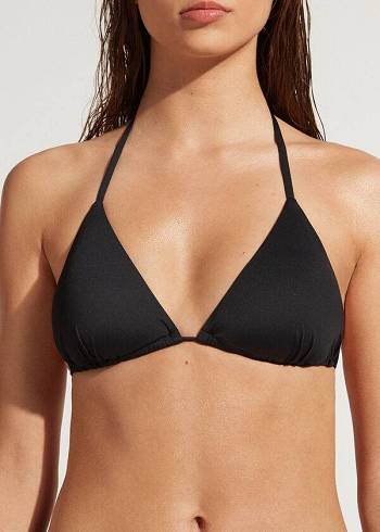 Women's Calzedonia String Triangle Indonesia Bikini Tops Black | IE1972NB