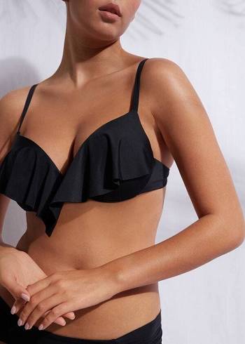 Women's Calzedonia Super Padded Push Up Indonesia Eco cobey Bikini Tops Black | IE1976EX