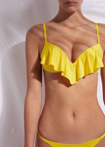 Women's Calzedonia Super Padded Push Up Indonesia Eco rosa Bikini Tops Yellow | IE1979YU