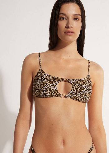 Women's Calzedonia Tank Malindi Bikini Tops Brown / Black | IE1982OR