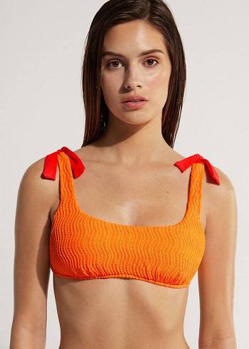 Women's Calzedonia Tank Mykonos Bikini Tops Orange | IE1986DN