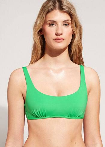 Women's Calzedonia Tank Style Indonesia Eco rosa Bikini Tops Green | IE1995CE