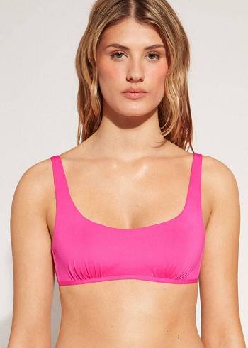 Women's Calzedonia Tank Style Indonesia Eco rosa Bikini Tops Pink | IE1996VD