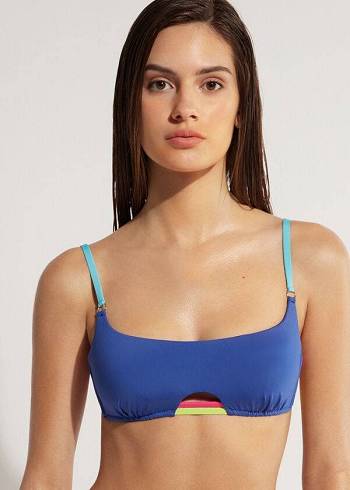 Women's Calzedonia Tank Tokyo Eco Bikini Tops Blue | IE2004TV