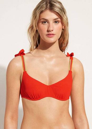 Women's Calzedonia Tank-style Berlino Bikini Tops Red | IE2005YU