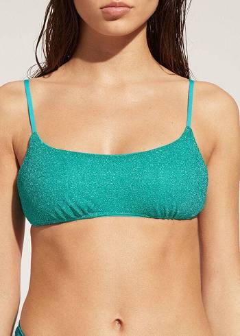 Women's Calzedonia Tank-style Las Vegas Bikini Tops Blue | IE2012DN