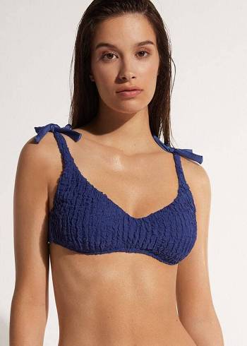 Women's Calzedonia Tank-style Marrakech Bikini Tops Navy | IE2013FM