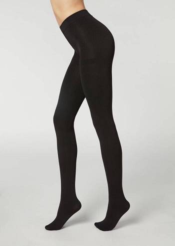 Women's Calzedonia Thermal Super Opaque Tights Black | IE1070UT