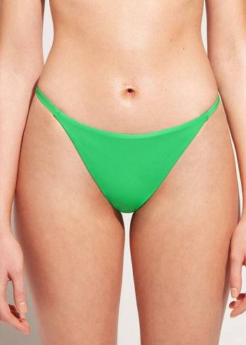 Women's Calzedonia Thong Indonesia Eco Bikini Bottoms Green | IE1634NB