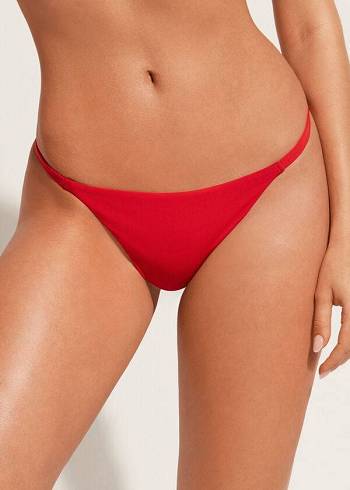 Women's Calzedonia Thong Indonesia Eco Bikini Bottoms Red | IE1637WY