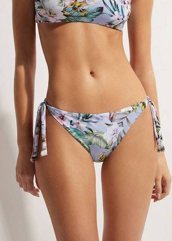 Women's Calzedonia Tied Atene Bikini Bottoms Blue | IE1642UT