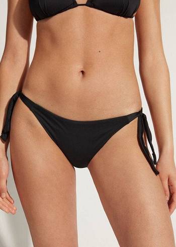 Women's Calzedonia Tied Indonesia Bikini Bottoms Black | IE1645PQ