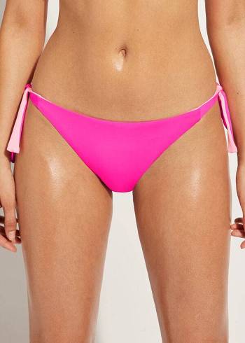 Women's Calzedonia Tied Indonesia Eco Bikini Bottoms Pink | IE1650GL