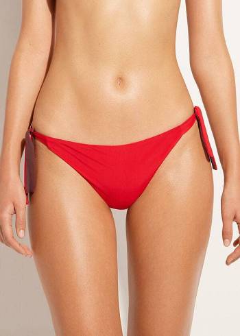 Women's Calzedonia Tied Indonesia Eco Bikini Bottoms Red | IE1652JJ