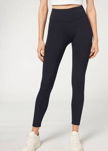 Women's Calzedonia Total Shaper Leggings Blue | IE2703UT