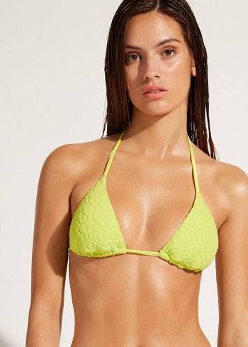 Women's Calzedonia Triangle String Bangkok Bikini Tops Green | IE2026QZ