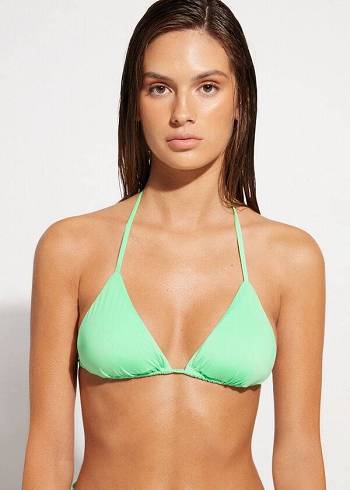 Women's Calzedonia Triangle String Indonesia Eco rosa Bikini Tops Mint | IE2042JJ