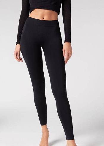 Women's Calzedonia Ultra-Opaque Microfiber Leggings Black | IE2709QZ