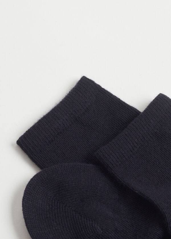 Kids' Calzedonia Cashmere Blend Short Socks Blue | IE3166FM