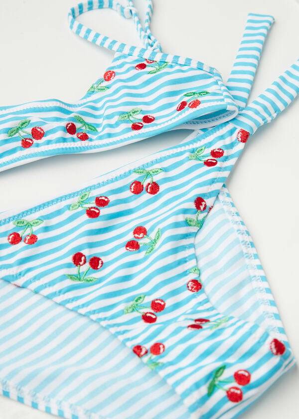 Kids' Calzedonia Cherry Two-Piece Ariel Swimsuits Blue | IE3037QZ