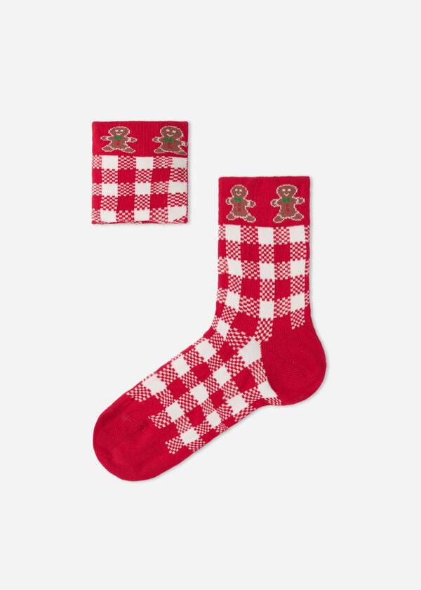 Kids' Calzedonia Christmas Series Short Socks Red / White | IE3170PQ