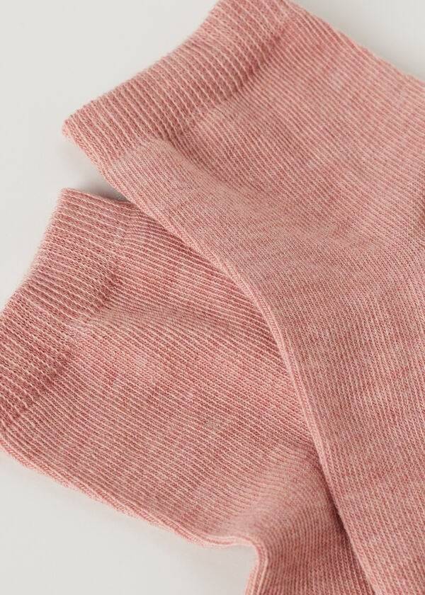 Kids' Calzedonia Cotton with Fresh Feet Breathable Material Short Socks Pink | IE3178WY