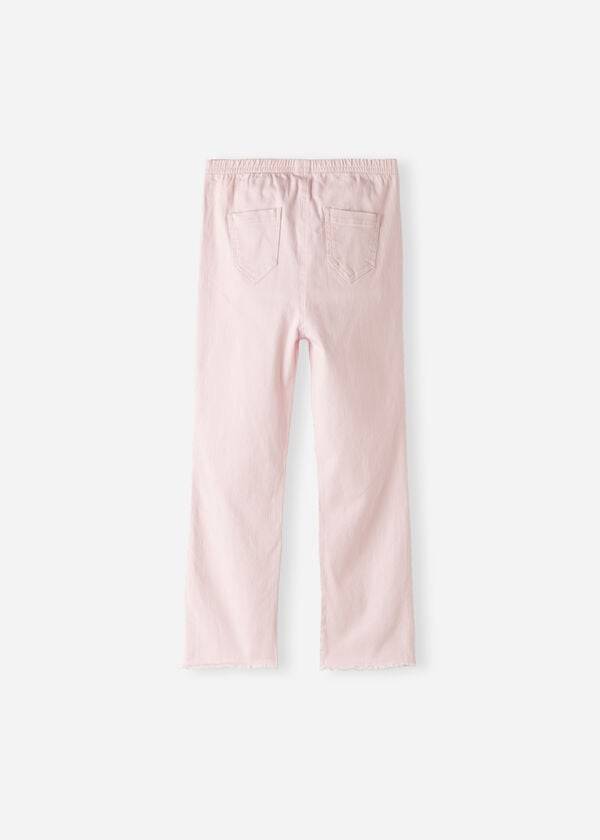 Kids' Calzedonia Cropped Flared Denim Leggings Pink | IE3125AP