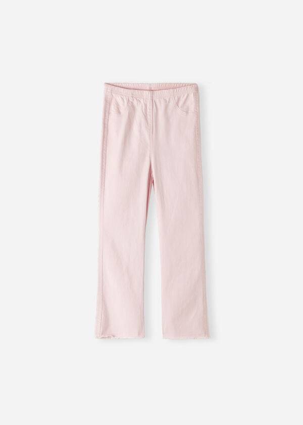 Kids\' Calzedonia Cropped Flared Denim Leggings Pink | IE3125AP