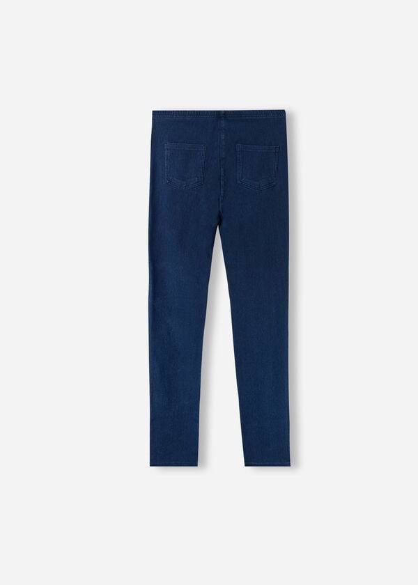 Kids' Calzedonia Denim jeggings Leggings Navy | IE3128IS