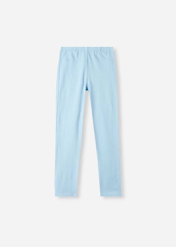 Kids\' Calzedonia Denim jeggings Leggings Turquoise | IE3130YU