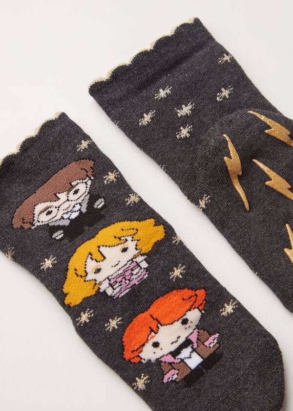 Kids' Calzedonia Harry Potter Christmas Non-Slip Short Socks Brown | IE3181NB