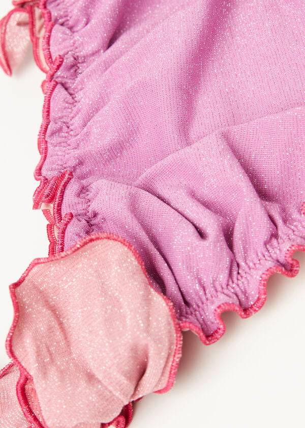 Kids' Calzedonia Lamé Bottom Lisbona Swimsuits Pink | IE3040BC