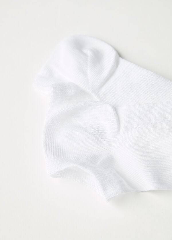 Kids' Calzedonia Light Cotton Ankle Short Socks White | IE3188KI