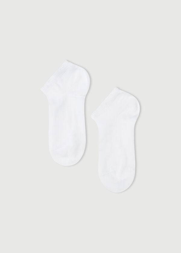 Kids\' Calzedonia Light Cotton Ankle Short Socks White | IE3188KI