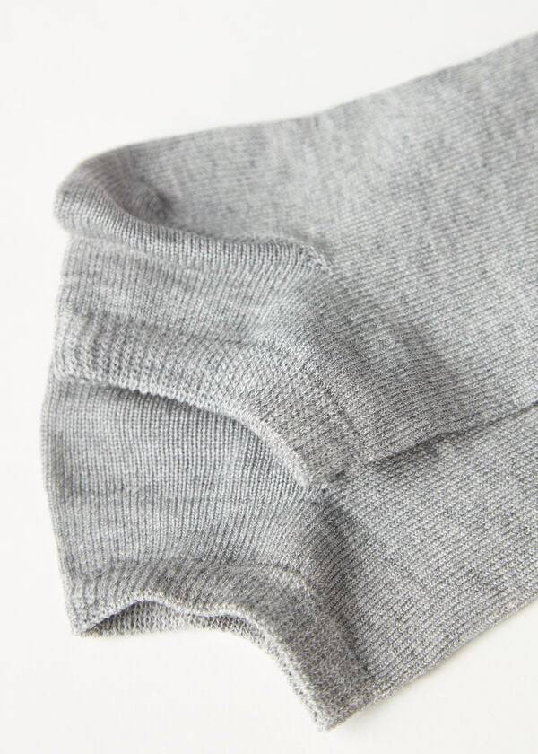 Kids' Calzedonia Light Cotton Ankle Short Socks Grey | IE3189JJ